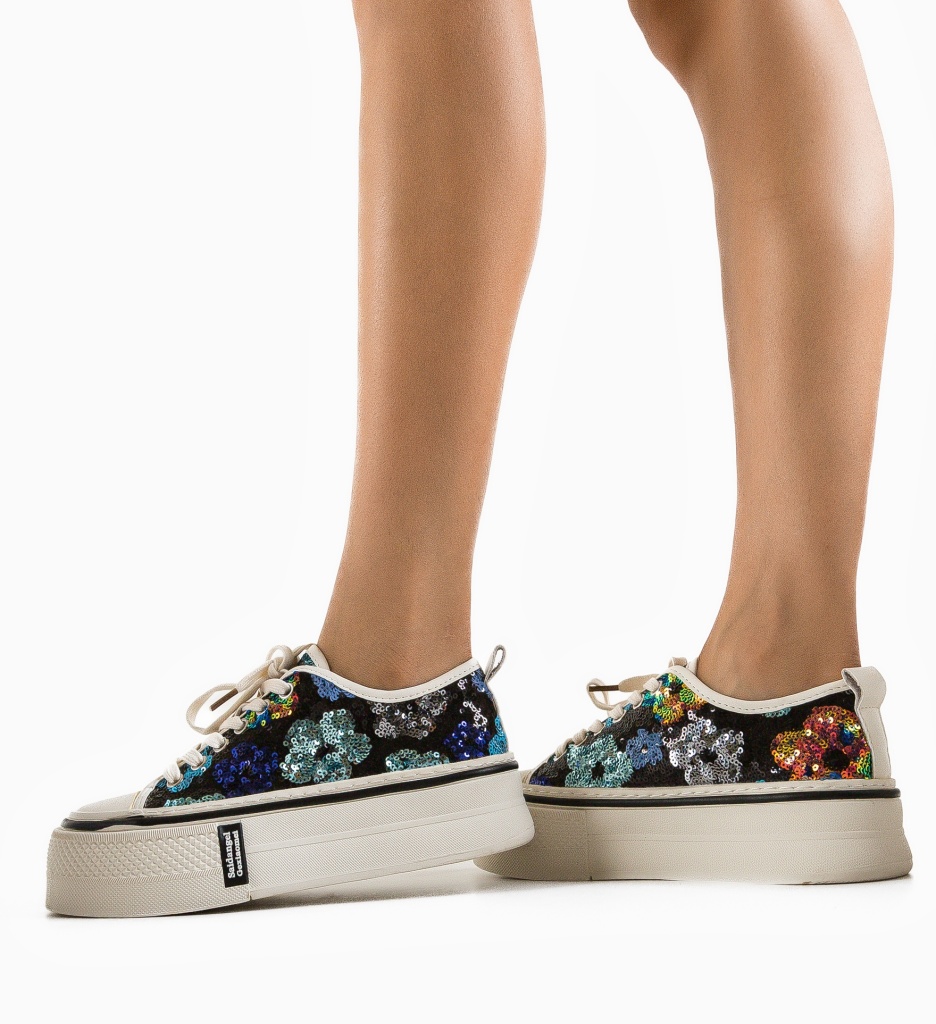 Sneakers Dama Paieta | Design Glamour Multicolor - imagine 2