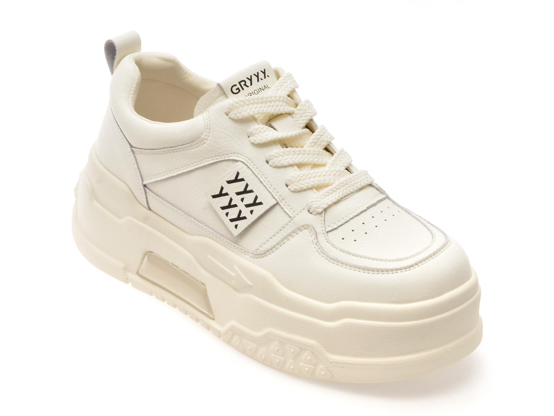 Pantofi sport GRYXX albi din piele naturală