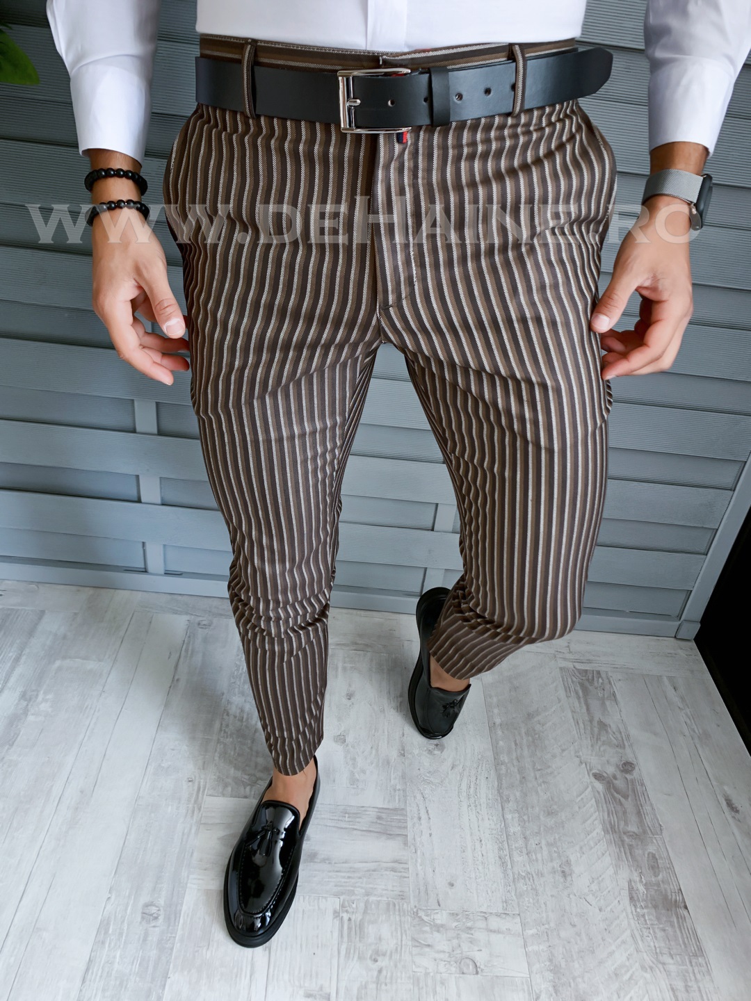 Pantaloni Eleganți Maro Bărbați | Stil Office Modern