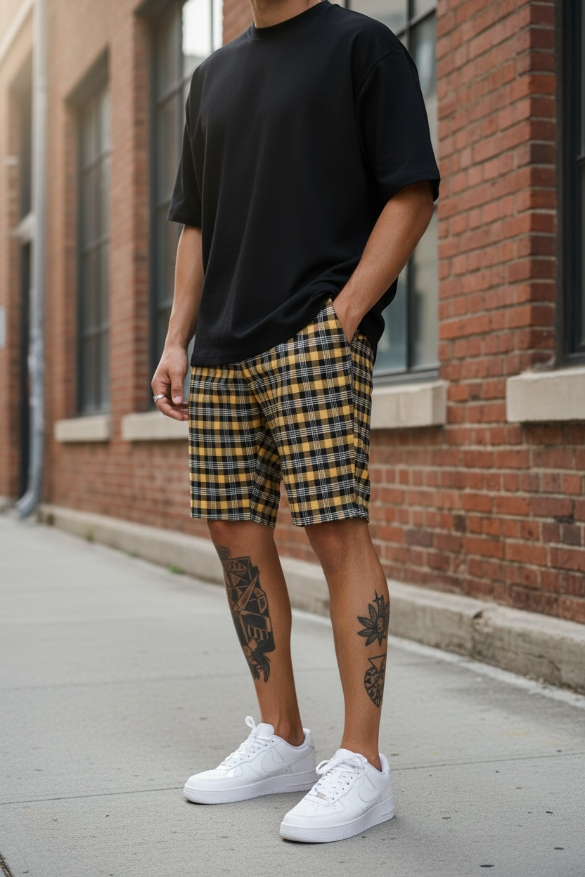 Pantaloni scurti casual barbati cu imprimeu - imagine 2