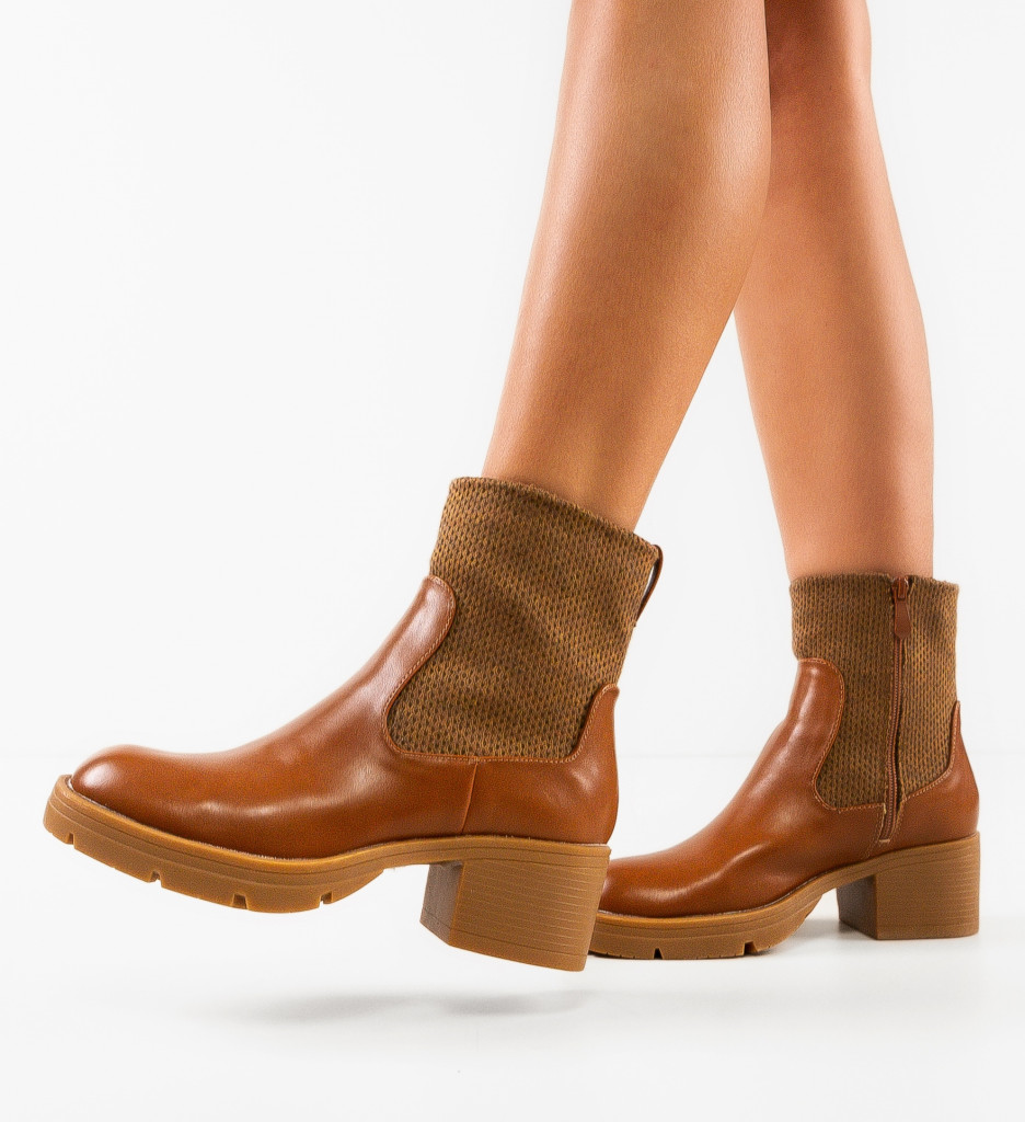 Ghete Dama Vanilla Camel - Eleganță și Confort - imagine 4