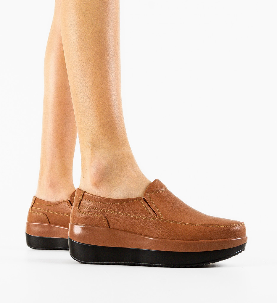 Pantofi Casul Freeman Camel - Eleganță Casual - imagine 3