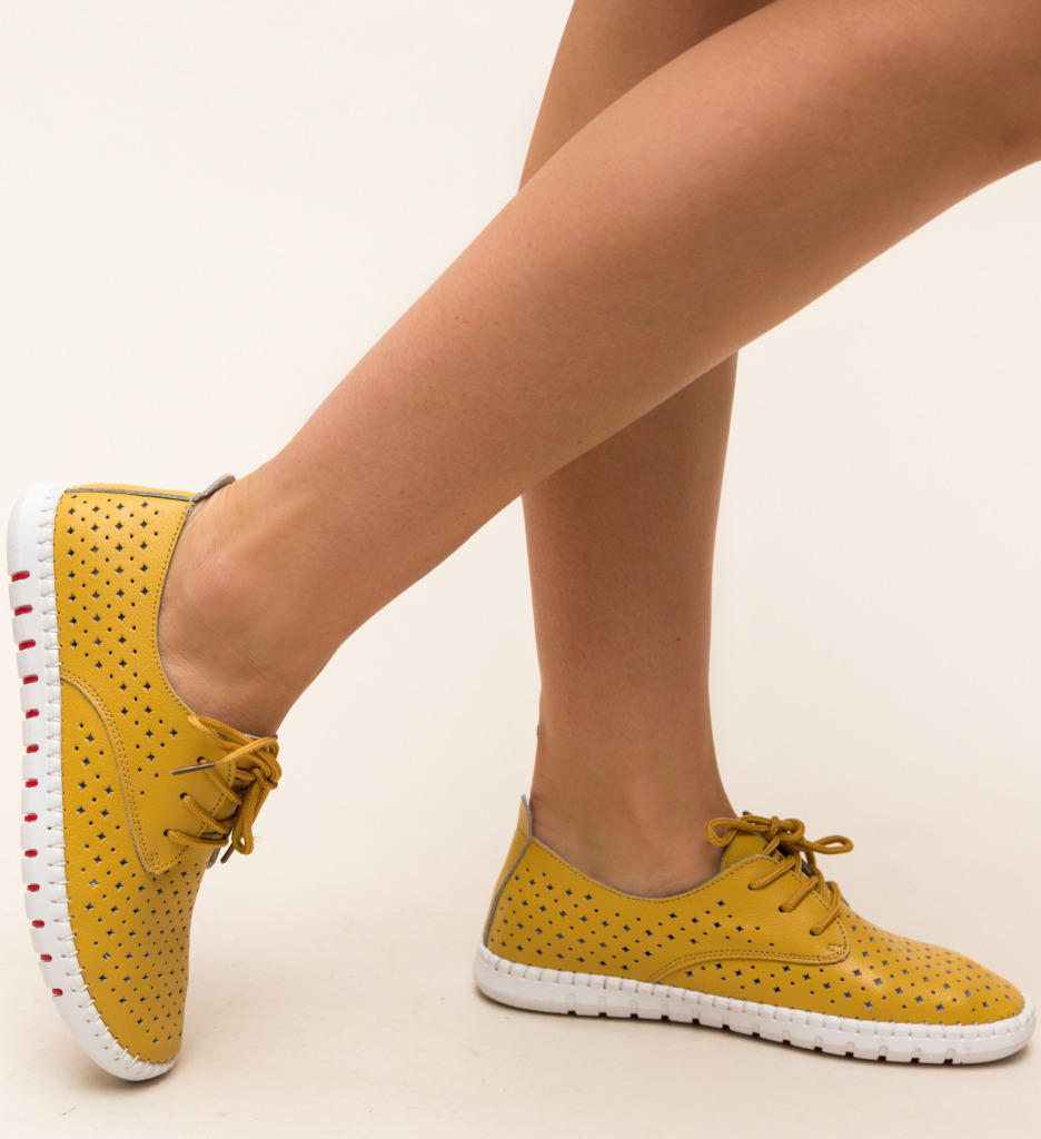 Pantofi Casual Hilio Galbeni - Stil și Confort - imagine 2