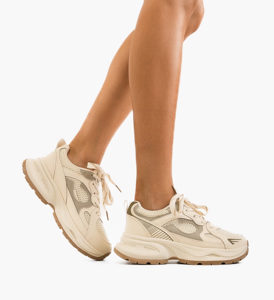 Sneakers Dama Yntere Bej - Confort și Stil - imagine 4