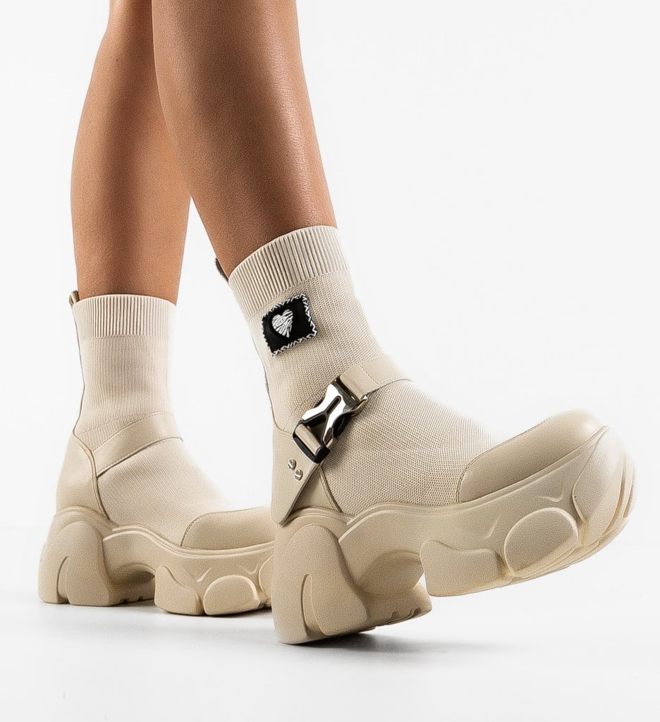 Sneakers Tradale Bej - Confort și Stil Urban - imagine 2