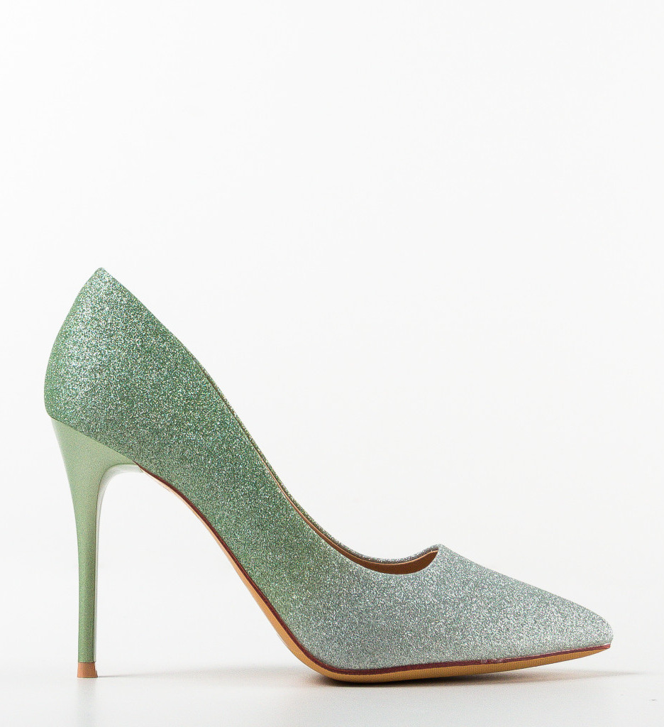 Pantofi Marks Verzi cu Toc Eleganți - imagine 4