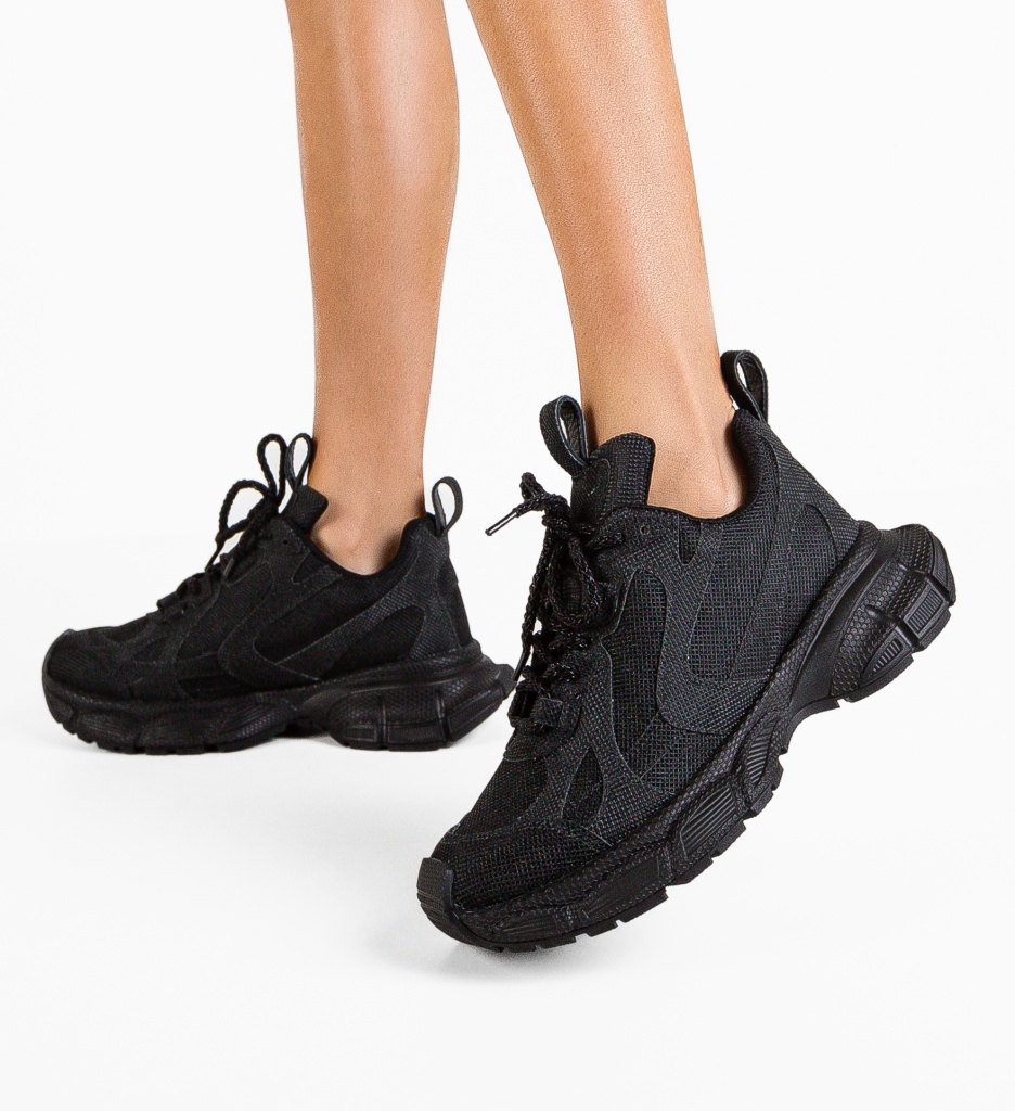 Sneakers Dama Dyryry Negri - Confort și Stil Urban - imagine 3