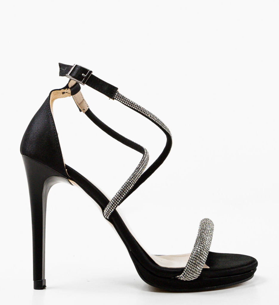 Sandale cu Toc Keef Negri 2 | Eleganță și Stil - imagine 3