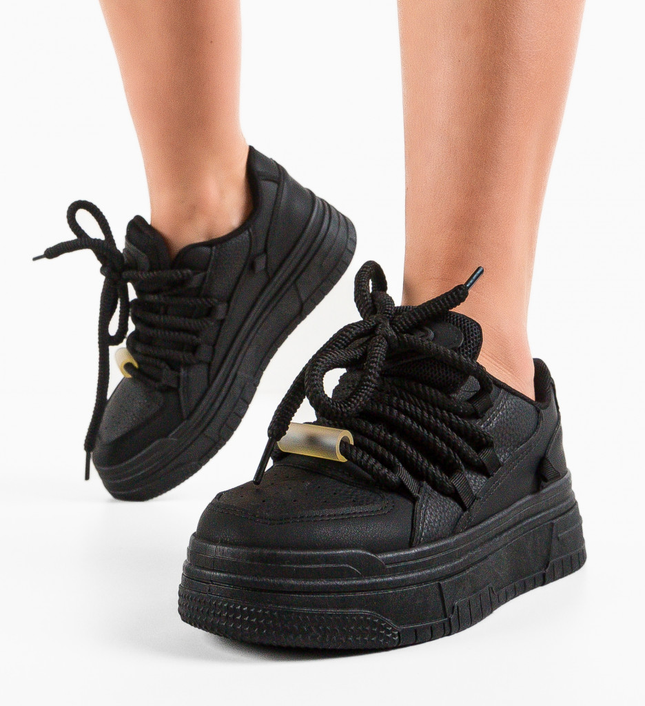 Sneakers Dama Negri Scec - Stil si Confort Urban - imagine 3