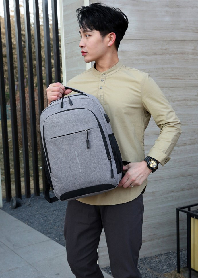 Rucsac Barbati Delis Rafael GT2144 Gri, USB - imagine 7