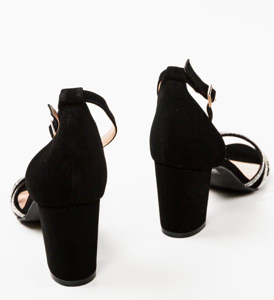 Sandale dama Cerry negre cu toc elegant - imagine 14
