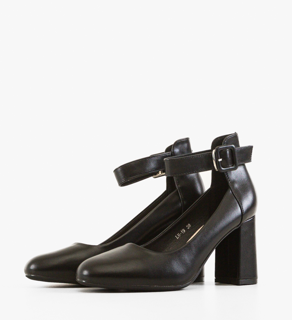 Pantofi Kas Negri Eleganți cu Toc - imagine 5