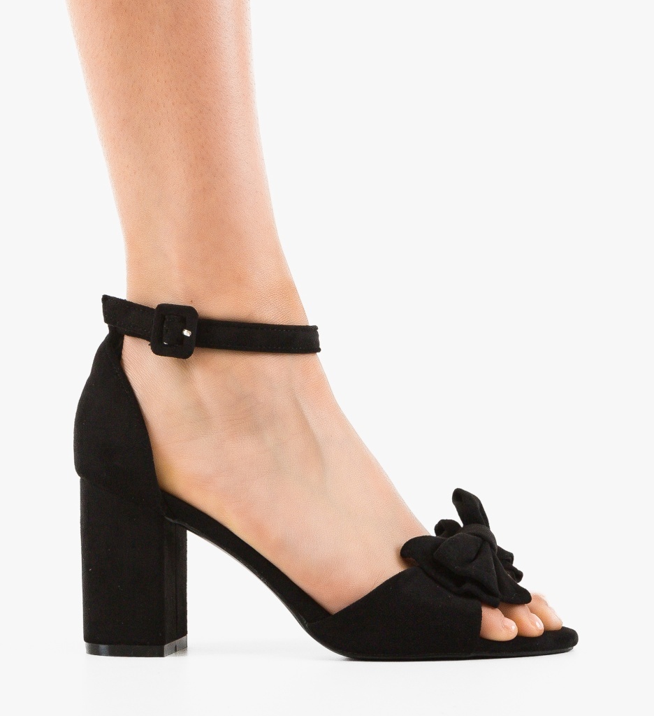 Sandale Dama Suave Negre cu Toc Elegante - imagine 6