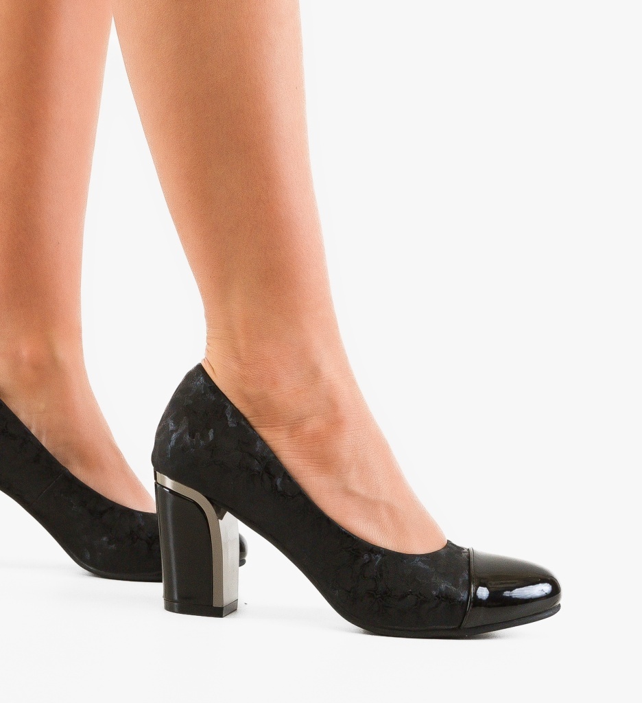 Pantofi dama Poopy Negri Eleganți cu Toc - imagine 4