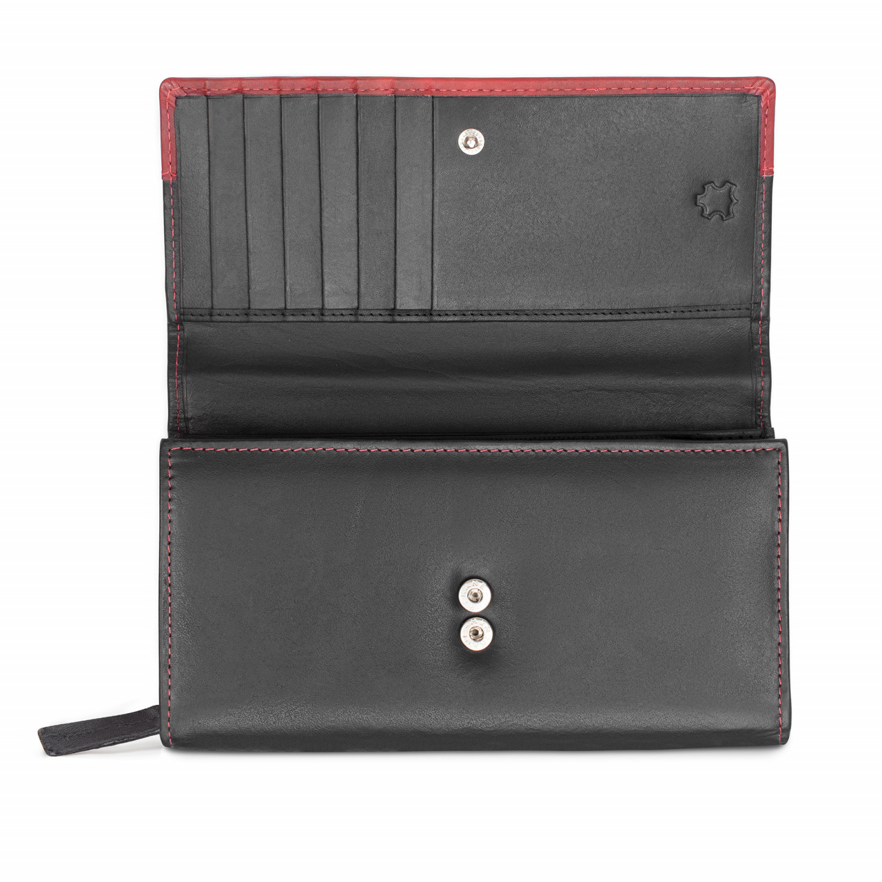 Portofel Dama Marquise Piele Naturala Negru/Rosu - imagine 2