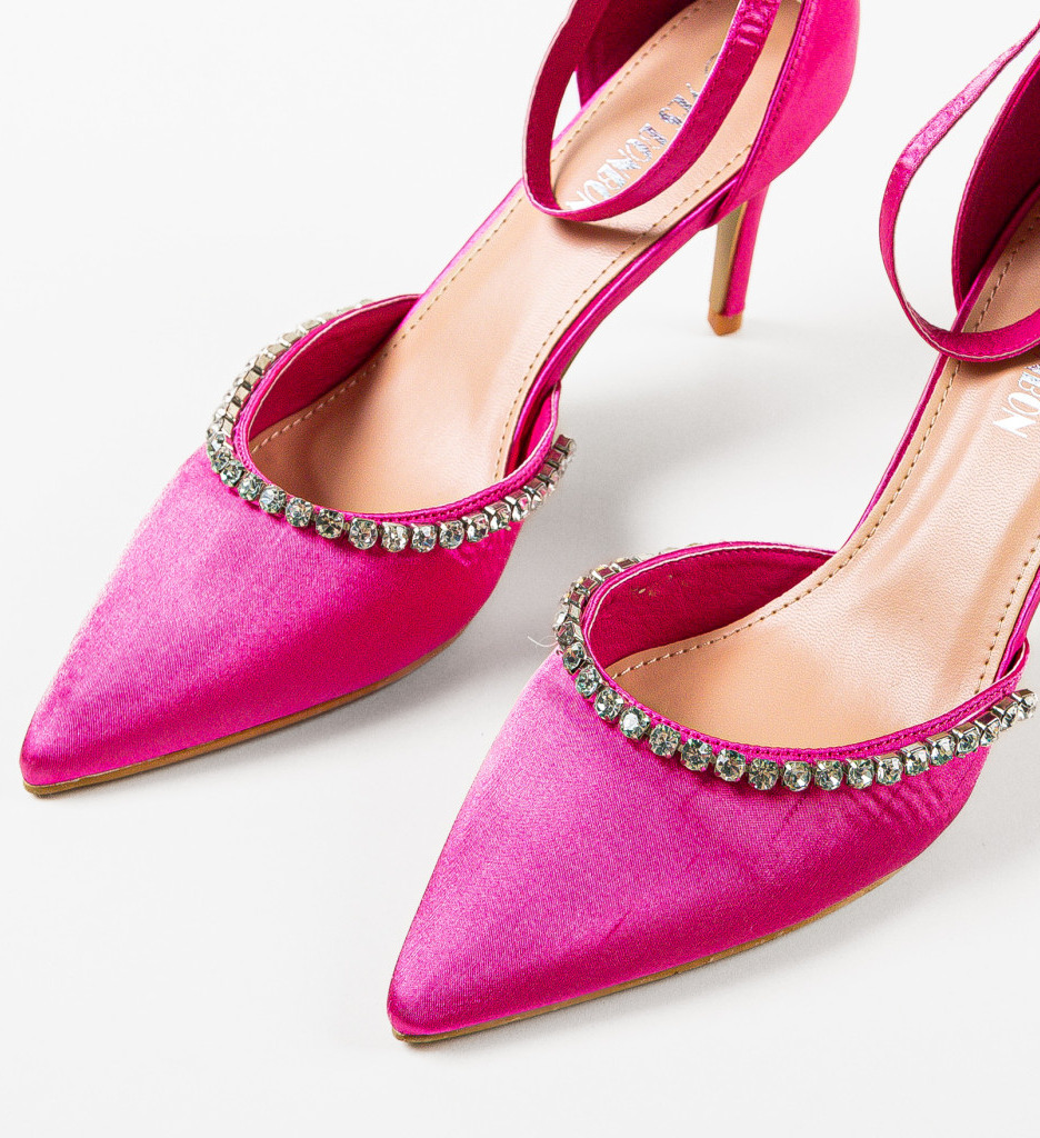Pantofi Dama Aine Fuchsia cu Toc Eleganți - imagine 6