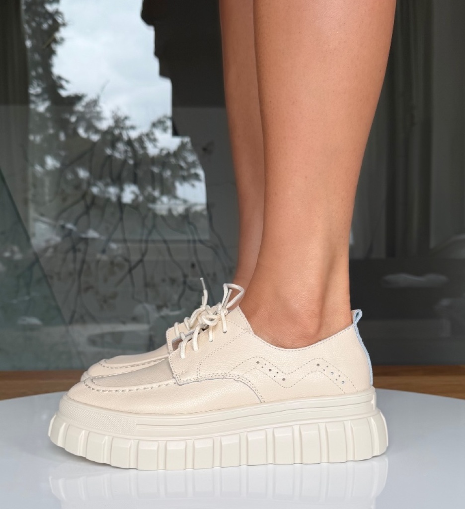 Pantofi Casual Loprem Bej - Confort și Stil - imagine 10