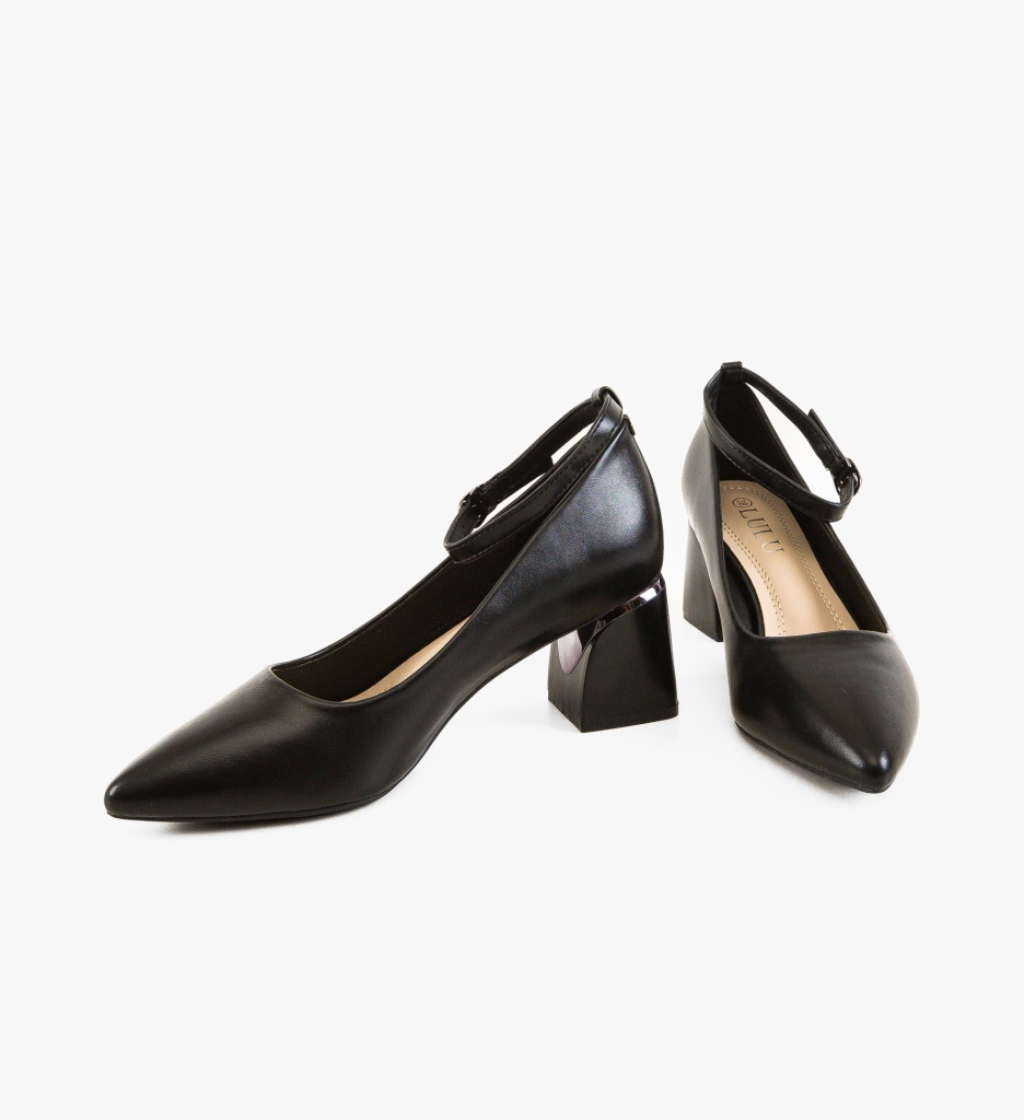 Pantofi Sakre Negri Eleganți cu Toc - imagine 8
