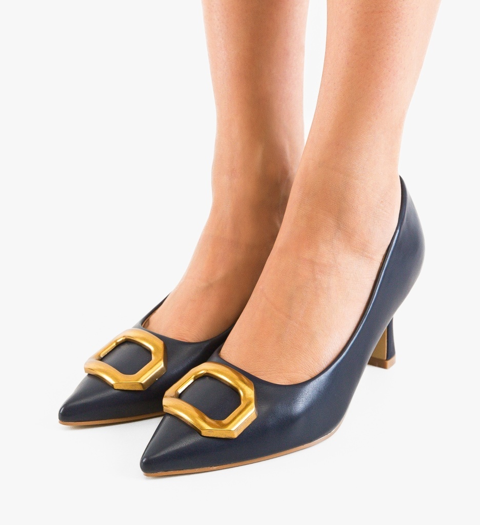 Pantofi Stiletto Dama Lynda Bleumarin - Eleganță