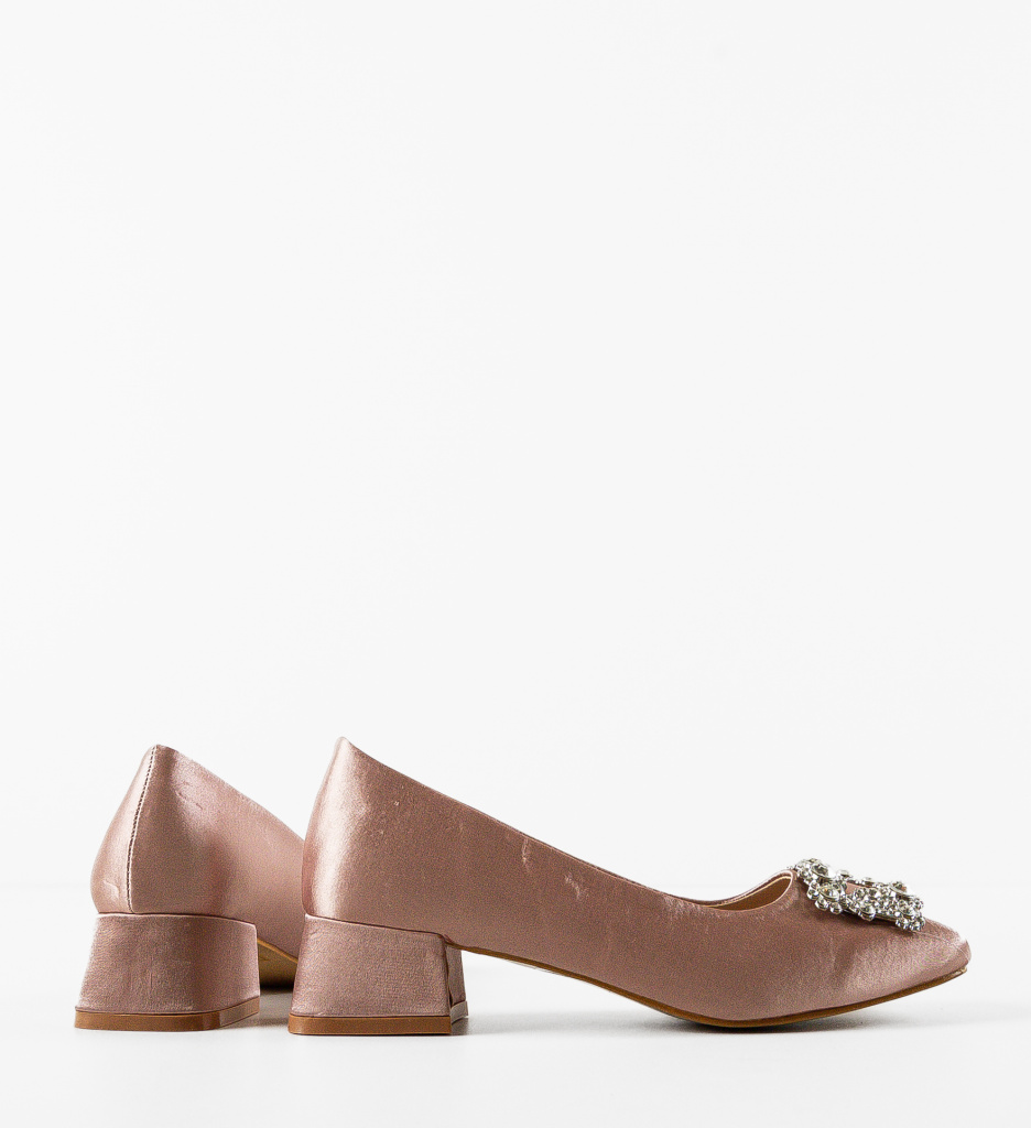 Pantofi Collins Roz Eleganți cu Toc - Stil Feminin - imagine 6