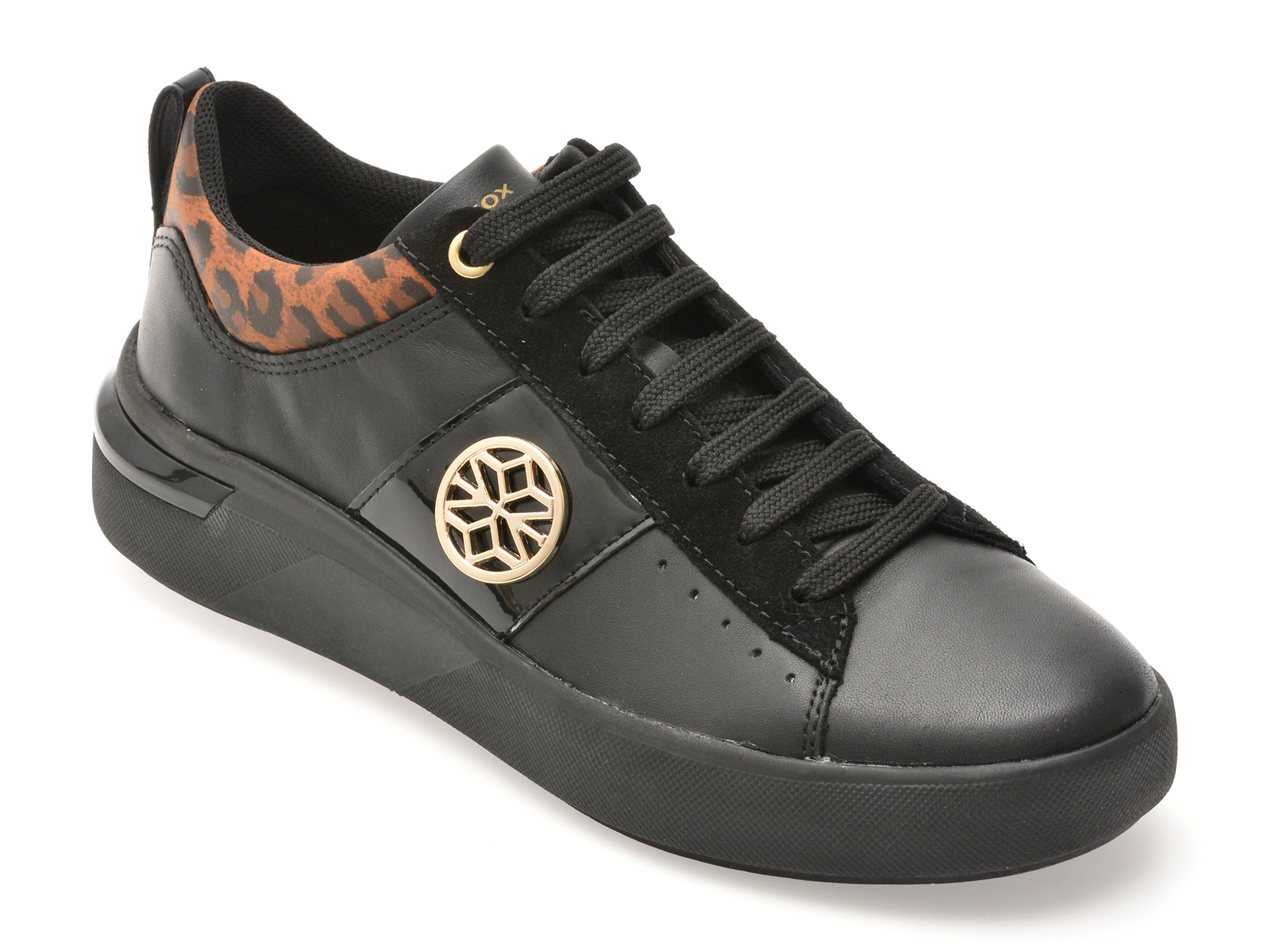 Pantofi Sport Geox Negri din Piele Naturală