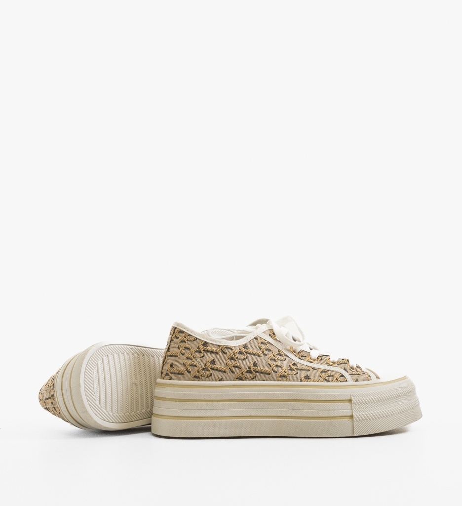 Sneakers Dama Vidia Bej | Confort & Stil - imagine 4