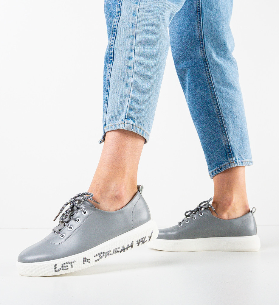 Pantofi Casual Dama Constance Gri - Confort & Stil - imagine 1
