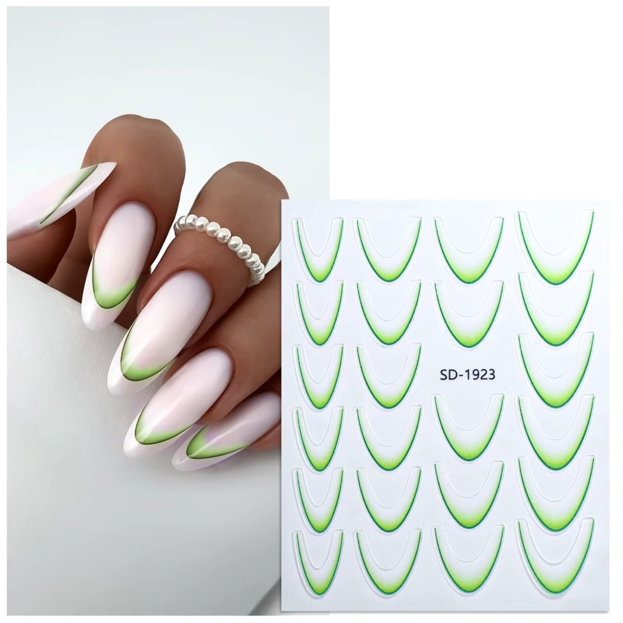 Abtibilduri Unghii French Marquise Verde