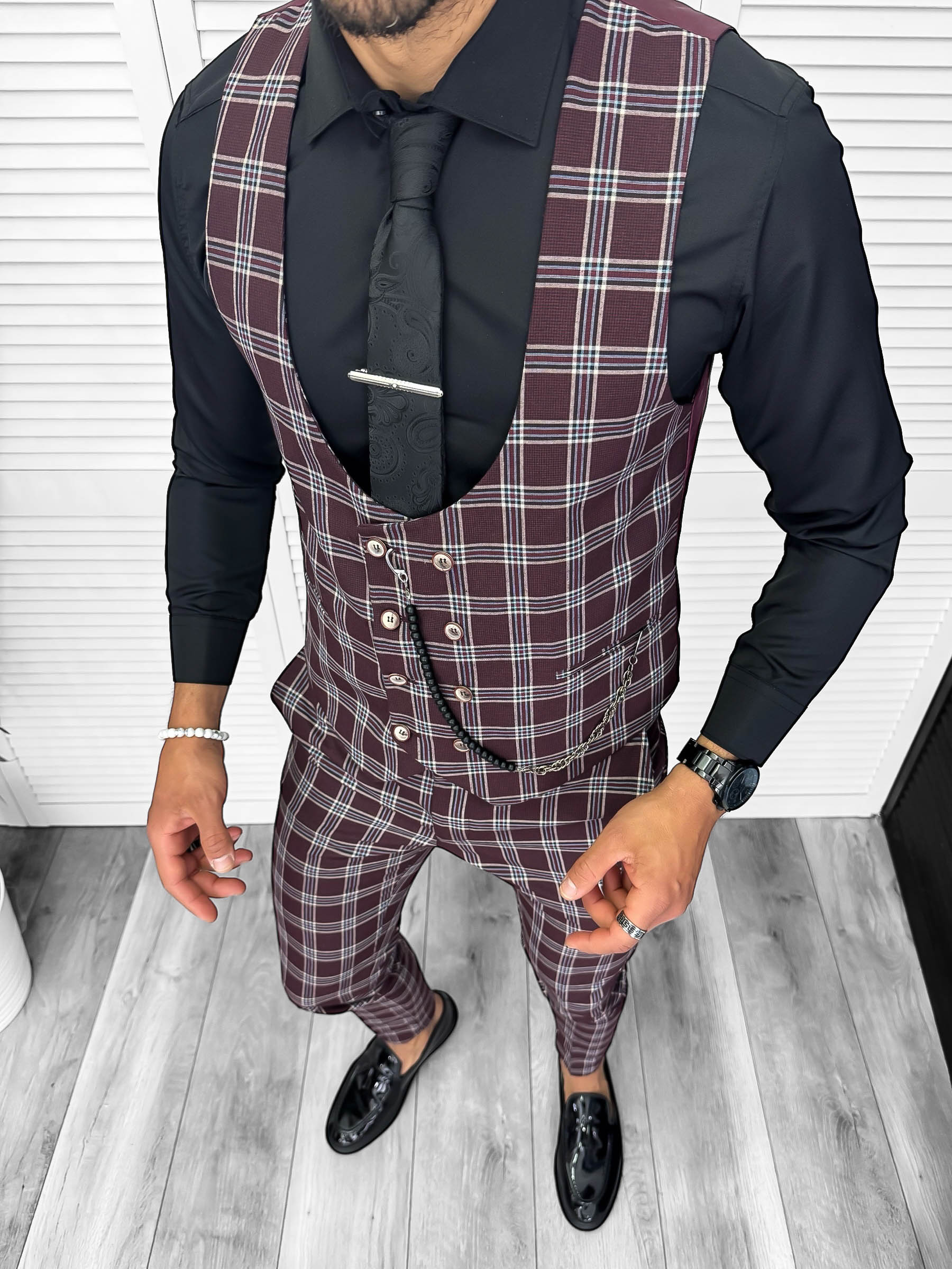 Compleu Barbati Elegant Vesta + Pantaloni Slim Fit