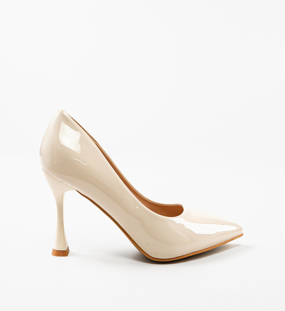 Pantofi Kikora Bej cu Toc Eleganți - imagine 4