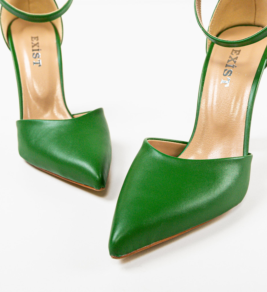 Pantofi dama Gizmo Verzi cu toc - eleganță și confort - imagine 5