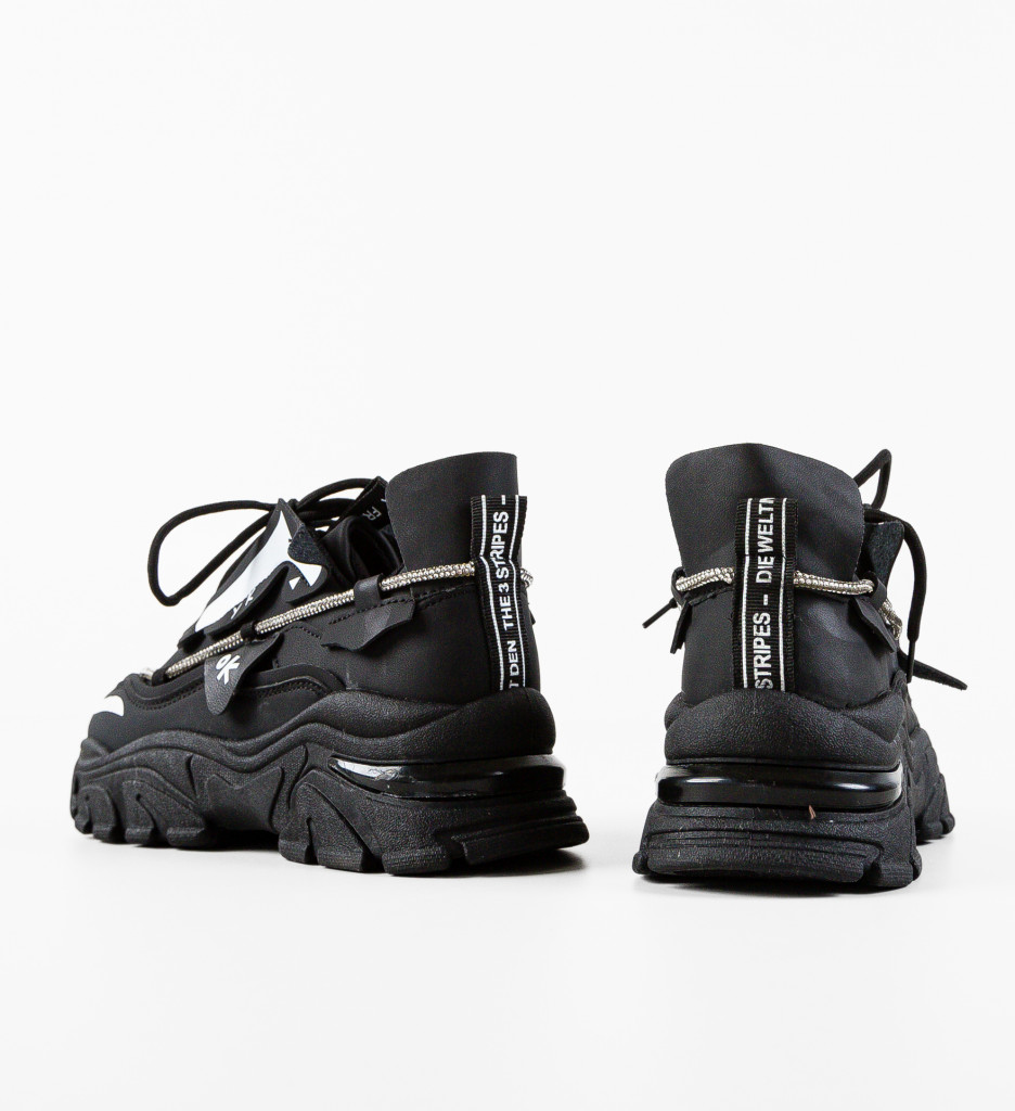 Sneakers Dama Reecola Negri - Confort și Stil - imagine 7