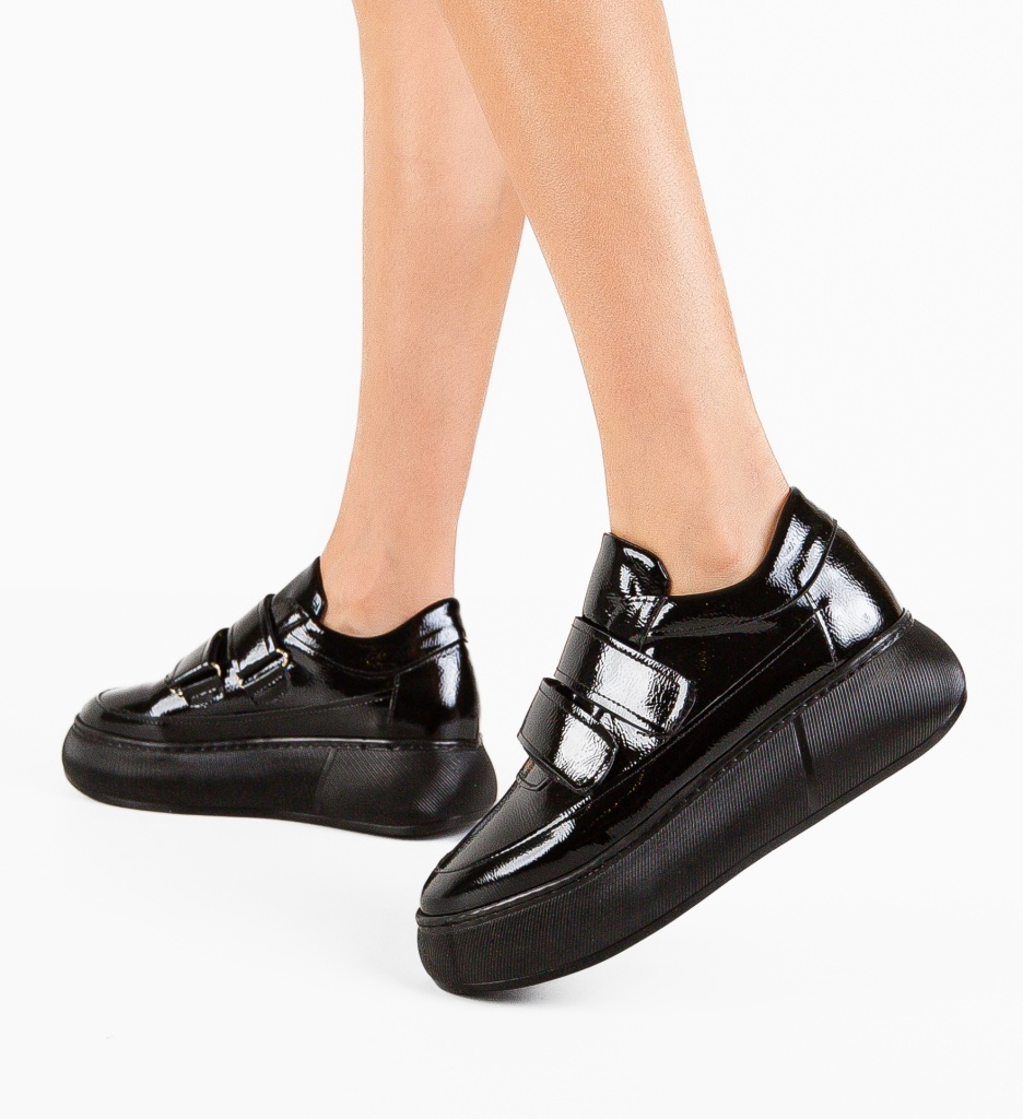 Pantofi Casual Mernera Negri - Confort Zilnic