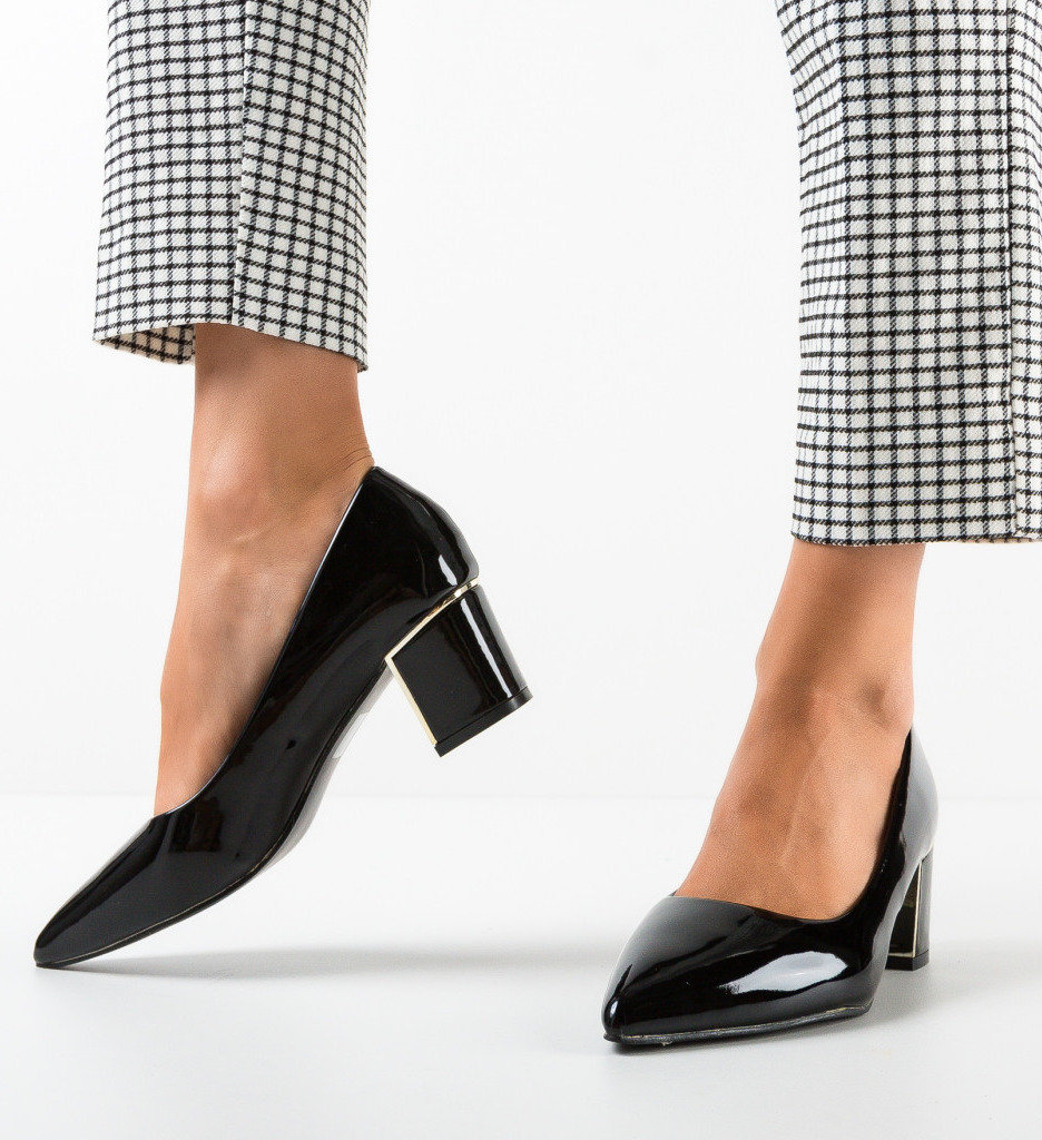 Pantofi Coles Negri | Toc Elegant pentru Ocazii - imagine 3