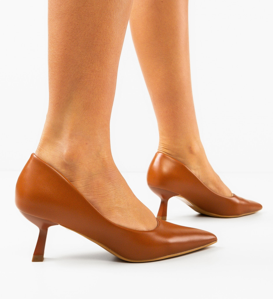 Pantofi Reid Camel cu Toc Eleganți - Stil și Confort - imagine 6