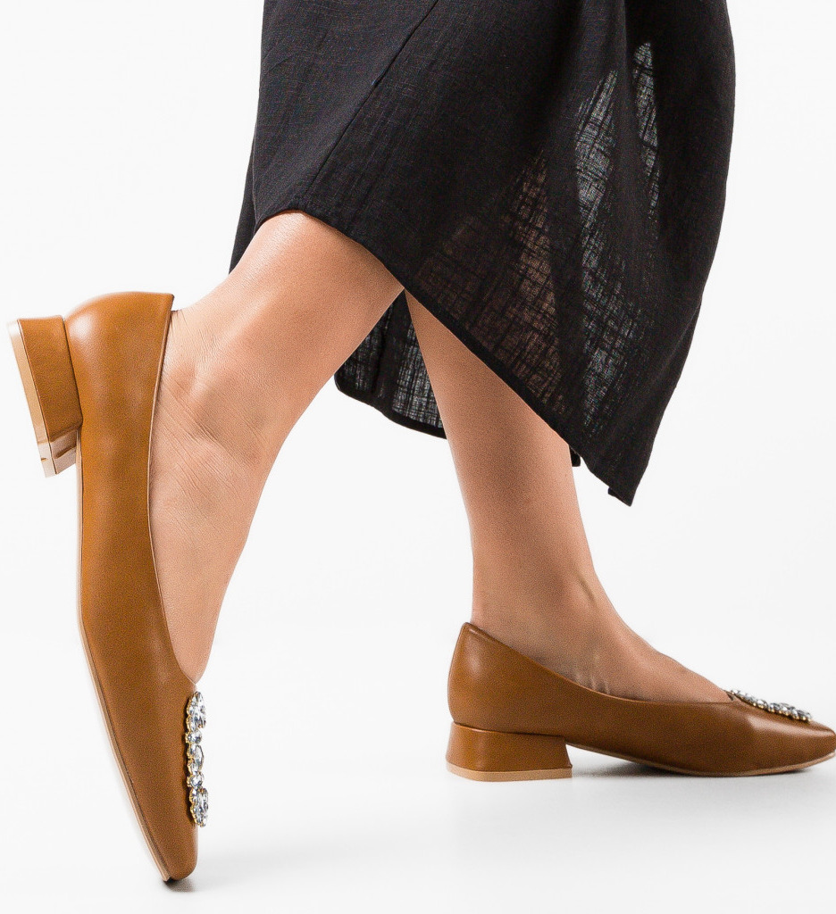 Pantofi Dama Christopher Camel cu Toc Eleganti - imagine 3