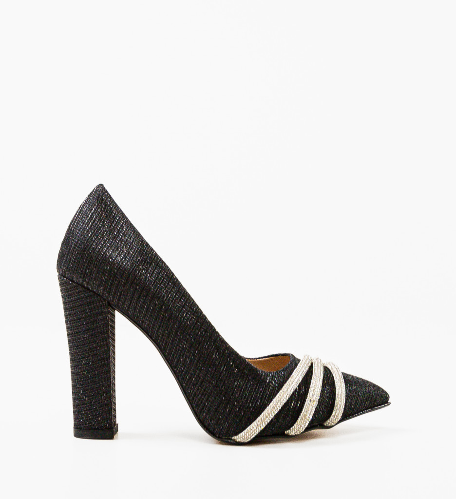 Pantofi cu Toc Jusyne Negri - Eleganță Asigurată - imagine 4