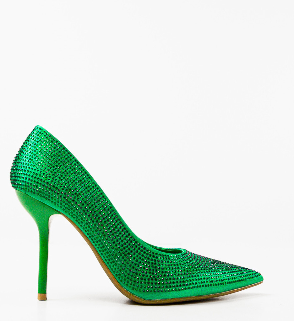 Pantofi dama Maritta Verzi cu Toc Elegant - imagine 4