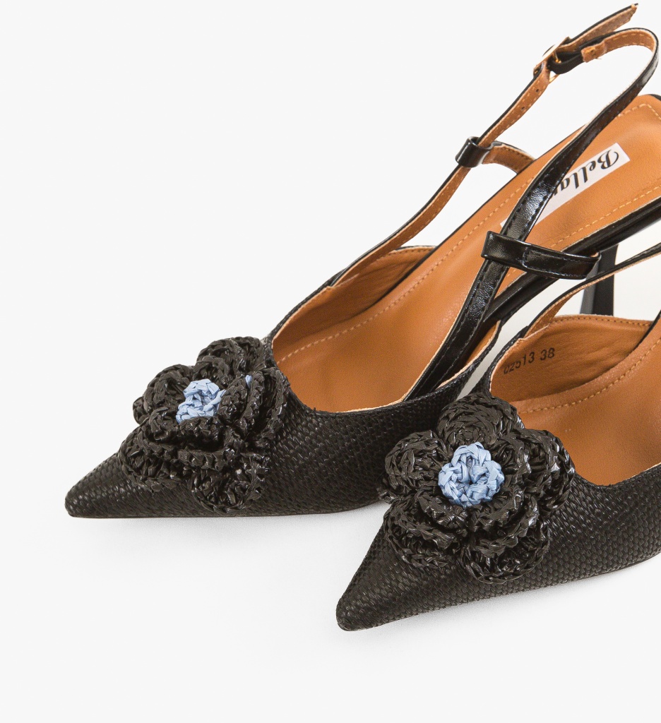 Pantofi Gema Negri Eleganți cu Toc Înalt - imagine 5