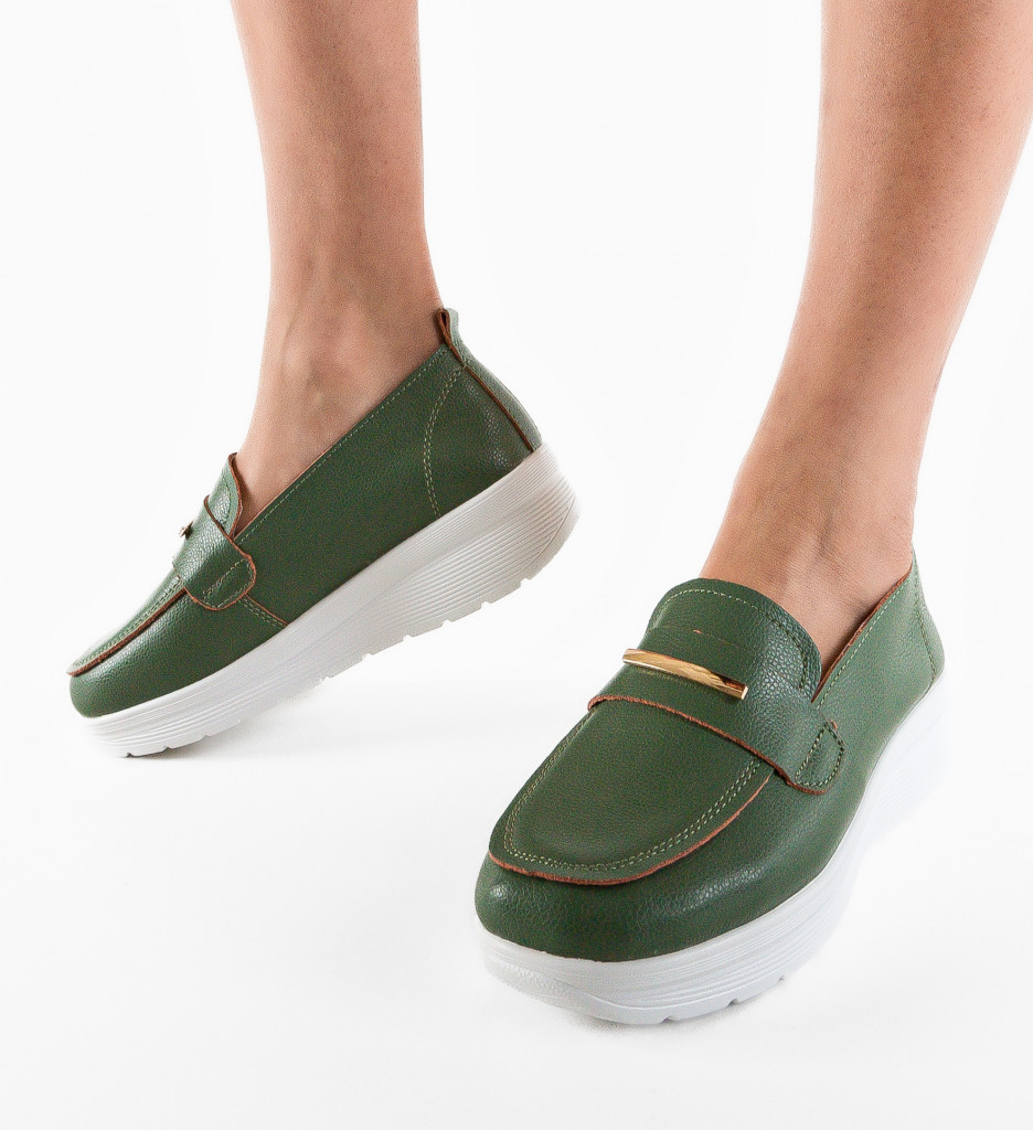 Pantofi Vefra Verzi | Stil Casual Zilnic - imagine 3