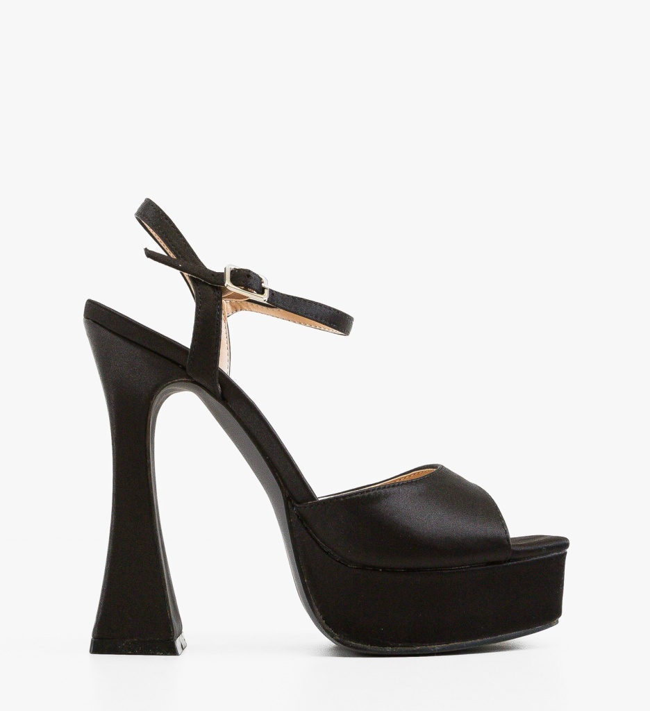 Sandale cu toc Jaopar Negre Elegante - imagine 6