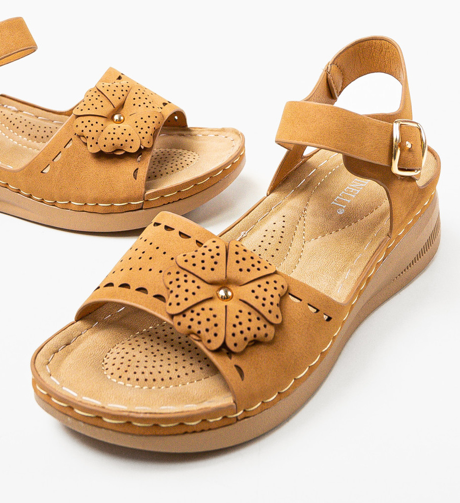 Sandale Dama Ksenia Camel | Elegante si Confortabile - imagine 5