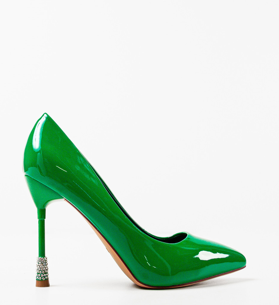 Pantofi Monserrat Verzi cu Toc Elegant - imagine 5