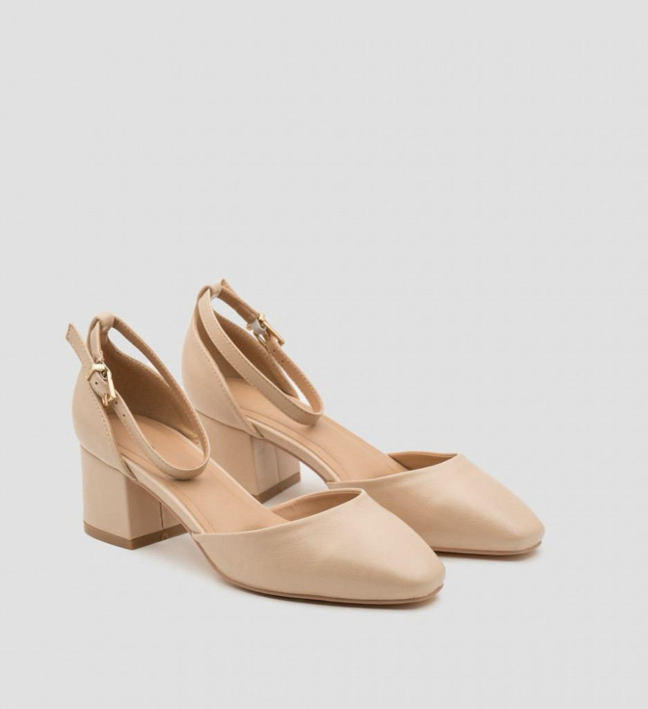 Pantofi Vixim Nude cu Toc Eleganți - imagine 2