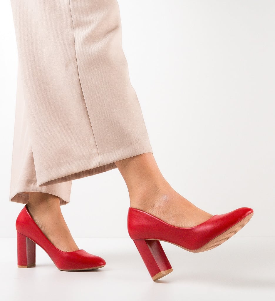 Pantofi Buxton Rosii Eleganți cu Toc Înalt - imagine 2
