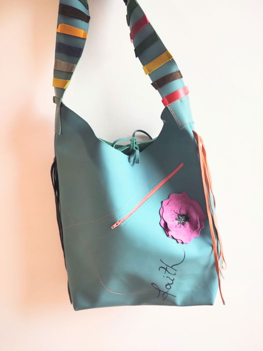 Geanta Piele Bleu Prafuit Shopika Faith