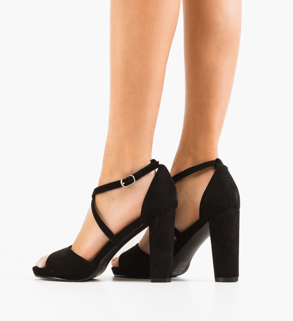 Sandale Dama Toc Delany Negre Elegante - imagine 2
