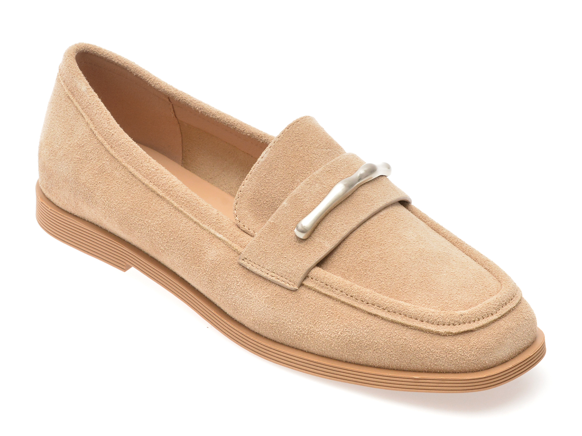 Mocasini GRYXX nude din piele intoarsă - confort stil