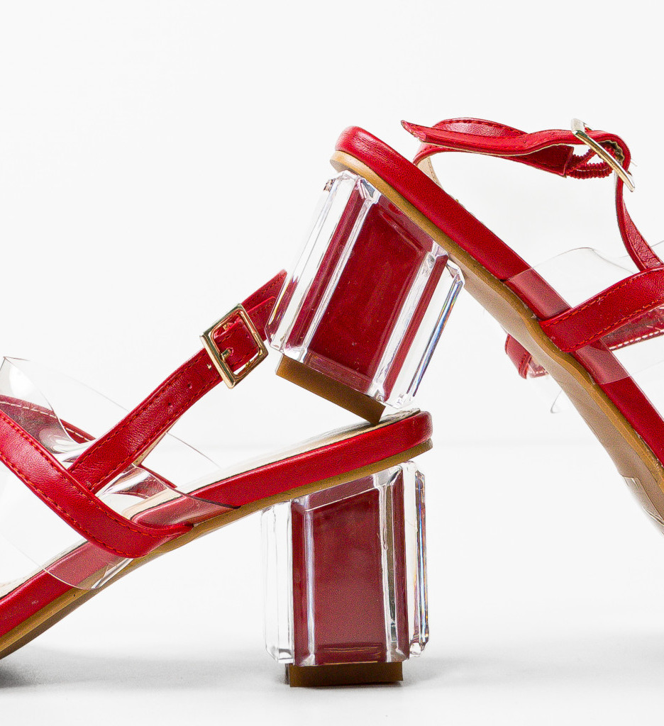 Sandale Toc Rosii Stil Martens | Design Unic - imagine 10