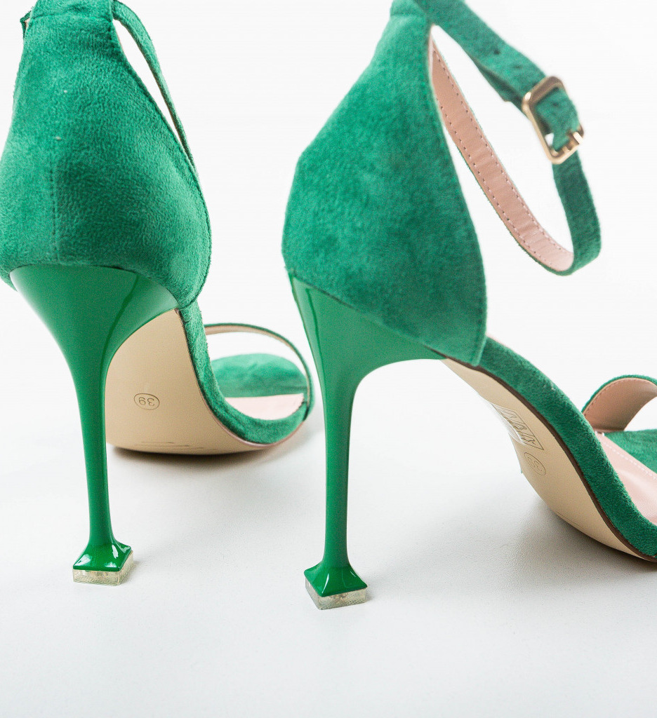 Sandale Brock Verzi cu Toc Elegante - imagine 6